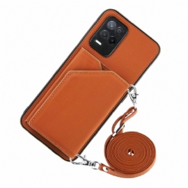 Deksel Til Realme 8 5G Aude Multi-compartment Lanyard