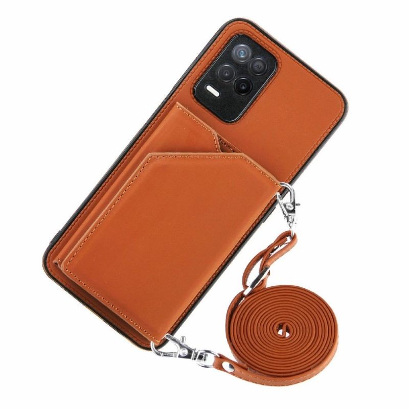 Deksel Til Realme 8 5G Aude Multi-compartment Lanyard