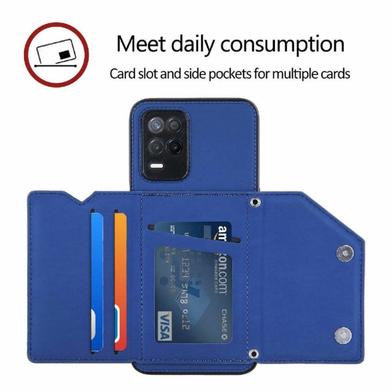 Deksel Til Realme 8 5G Aude Multi-compartment Lanyard