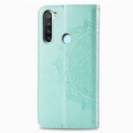 Folio Deksel Til Xiaomi Redmi Note 8 2021 Anti-fall Mandala Relief I Kunstskinn