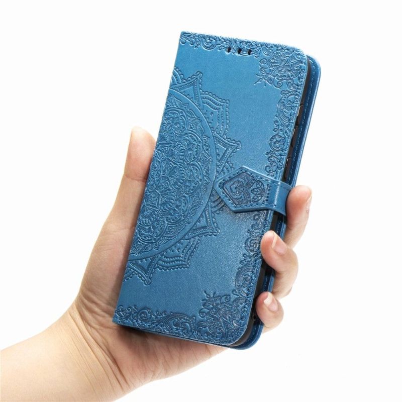 Folio Deksel Til Xiaomi Redmi Note 8 2021 Anti-fall Mandala Relief I Kunstskinn