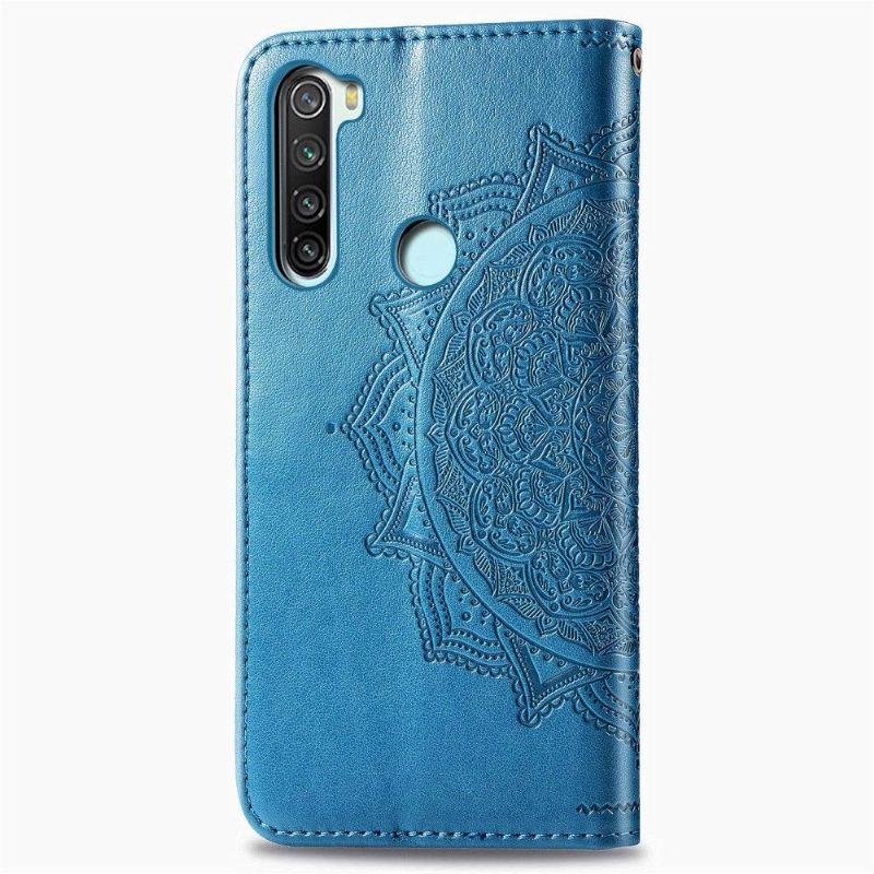 Folio Deksel Til Xiaomi Redmi Note 8 2021 Anti-fall Mandala Relief I Kunstskinn