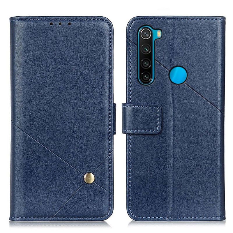 Folio Deksel Til Xiaomi Redmi Note 8 2021 Lærdeksel Faux Leather Klaff Med Nagle