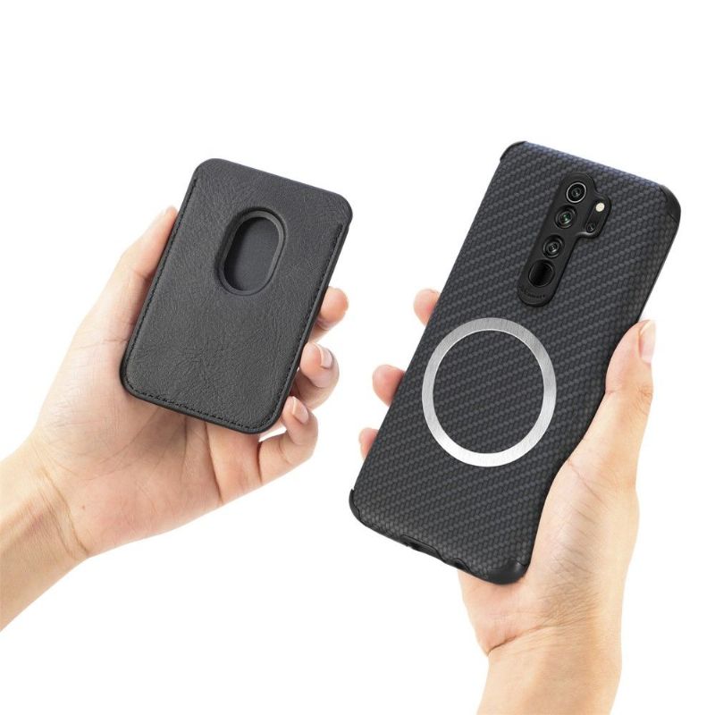 Mobildeksel Til Xiaomi Redmi Note 8 2021 Magnetisk Kortholder I Karbonfiber