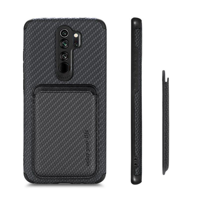 Mobildeksel Til Xiaomi Redmi Note 8 2021 Magnetisk Kortholder I Karbonfiber