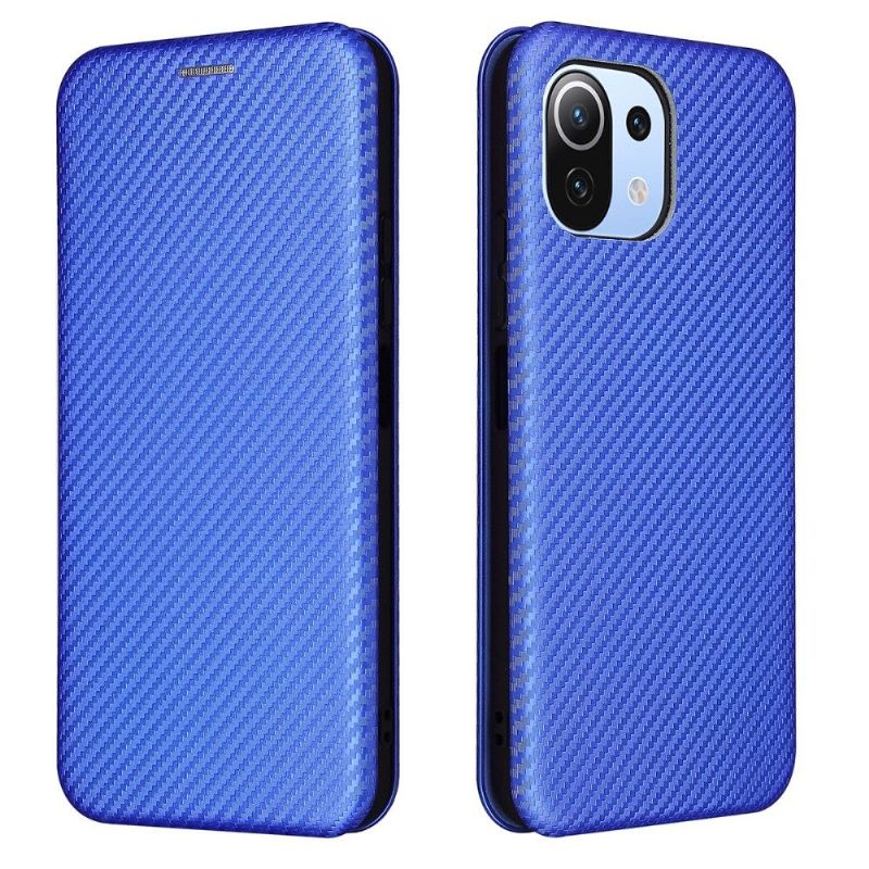 Folio Deksel Til Xiaomi Mi 11 Lite 5G NE / Mi 11 Lite / Mi 11 Lite 5G Anti-fall Carbon Fiber Leathette