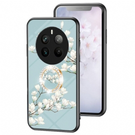 Deksel Realme 12 Pro / 12 Pro Plus Mobildeksel Blomsterring-holder I Herdet Glass