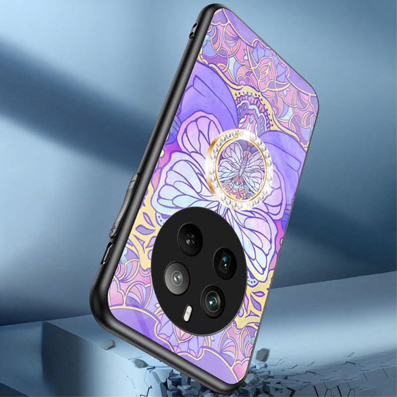 Deksel Realme 12 Pro / 12 Pro Plus Mobildeksel Ring-støtte Butterfly Series I Herdet Glass