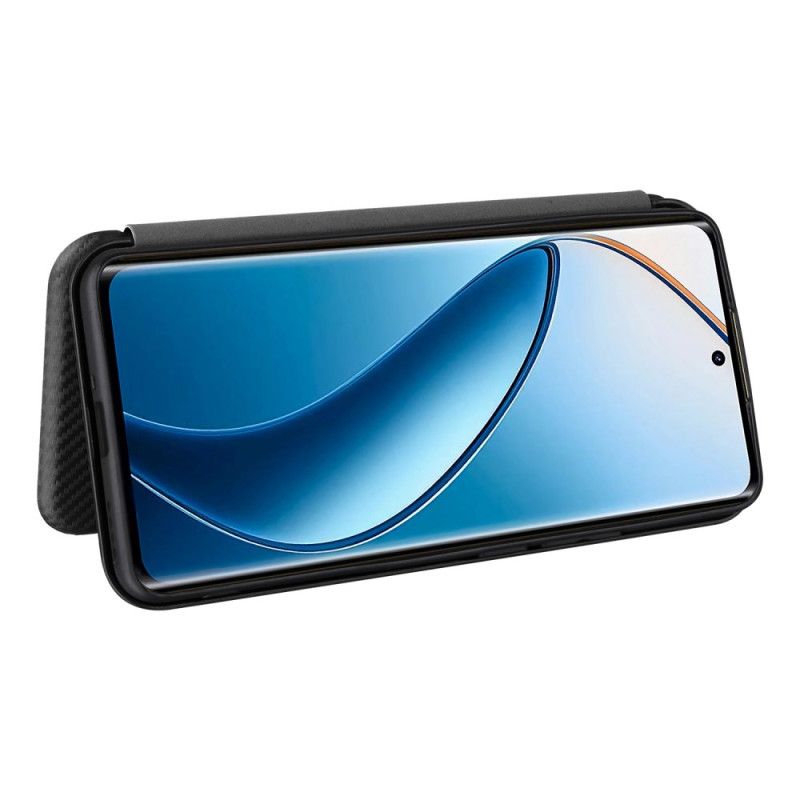 Folio Deksel Lær Realme 12 Pro / 12 Pro Plus Mobildeksel Karbonfiber