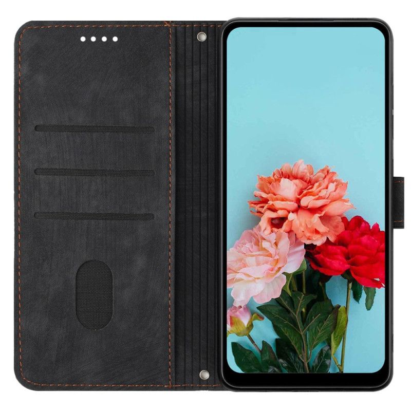 Folio Deksel Realme 12 Pro / 12 Pro Plus Geometriske Stropplinjer