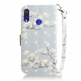 Etui Til Xiaomi Redmi Note 7 Med Kjede Blomstrende Grener