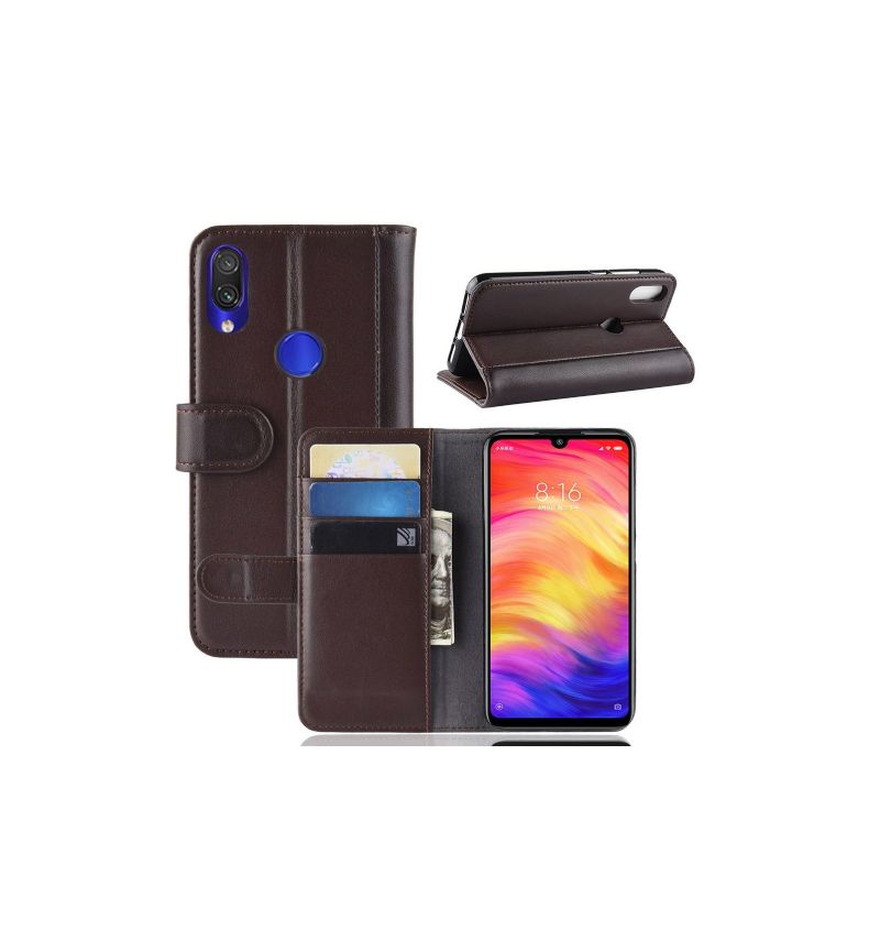 Etui Til Xiaomi Redmi Note 7 Originalitet Premium Skinnkortholder