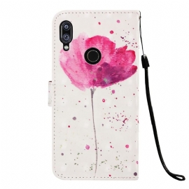 Folio Deksel Til Xiaomi Redmi Note 7 Rosa Blomst