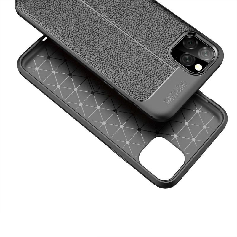 Deksel Til iPhone 11 Pro Max Faux Leather Finishing Gel