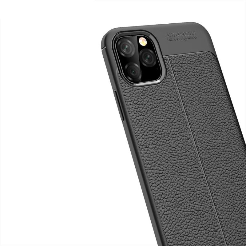 Deksel Til iPhone 11 Pro Max Faux Leather Finishing Gel