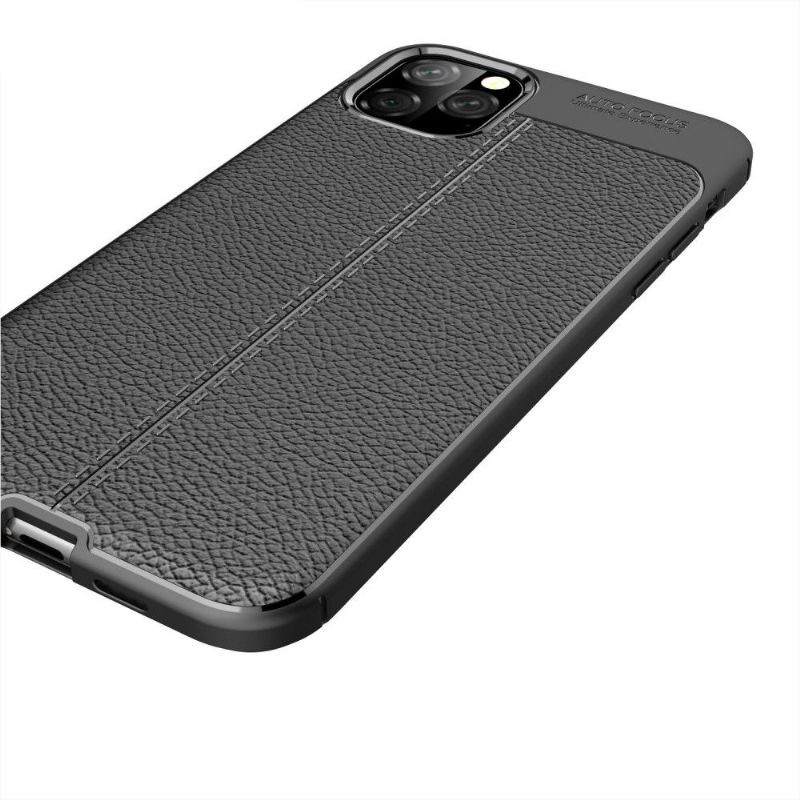 Deksel Til iPhone 11 Pro Max Faux Leather Finishing Gel