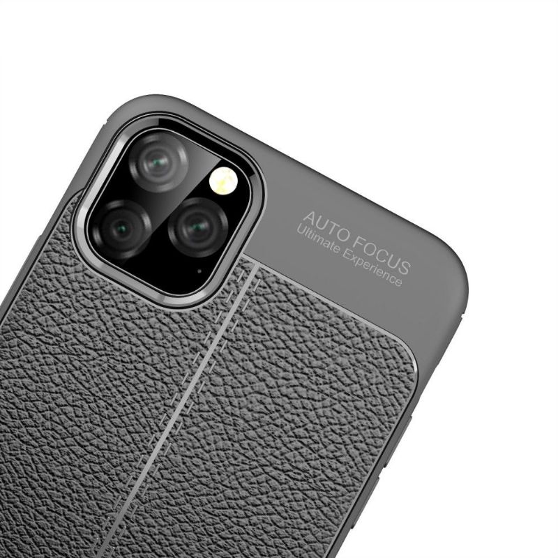 Deksel Til iPhone 11 Pro Max Faux Leather Finishing Gel