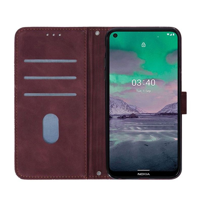 Folio Deksel Til Nokia 3.4 / Nokia 5.4 Geometrisk Design Med Stropp