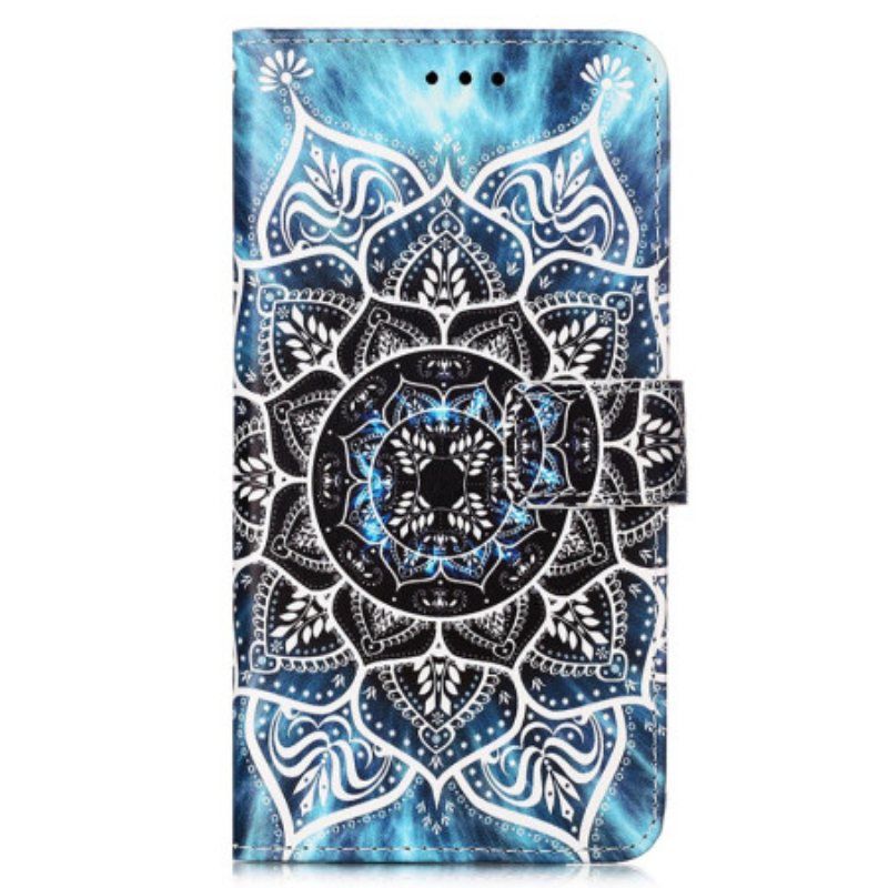 Folio Deksel Til Samsung Galaxy A54 5G Med Kjede Strappy Mandala