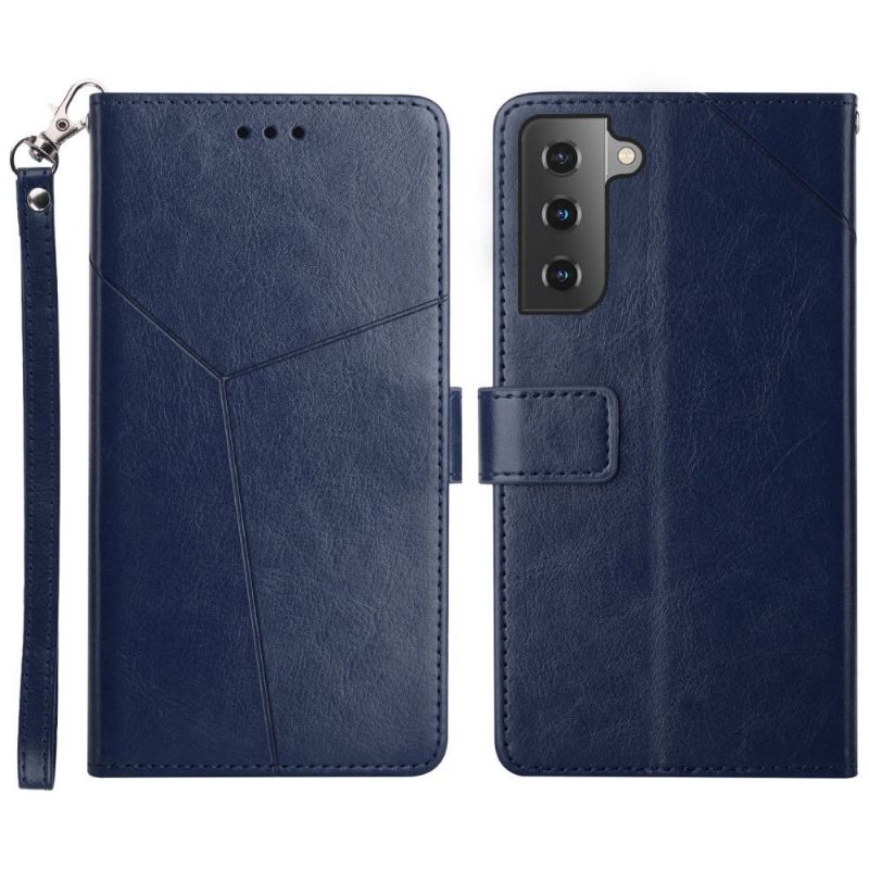 Folio Deksel Til Samsung Galaxy S22 Plus 5G Y Lines Leather Effect