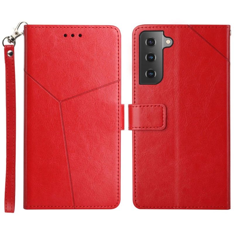 Folio Deksel Til Samsung Galaxy S22 Plus 5G Y Lines Leather Effect