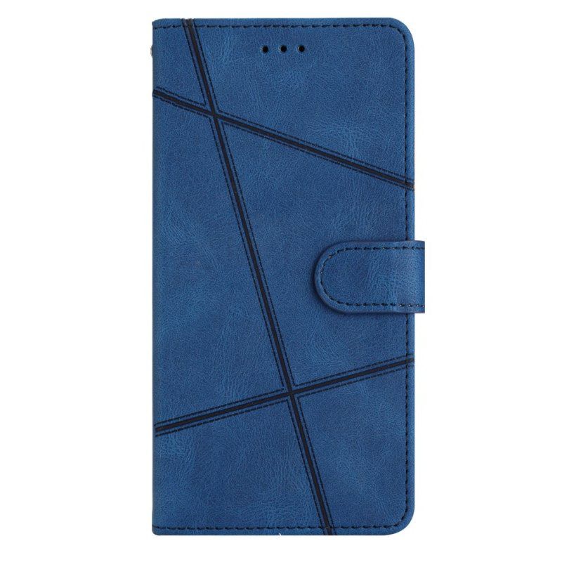 Lærdeksel Til Xiaomi Redmi Note 12 4G Med Kjede Strappy Geometrisk