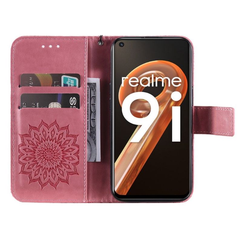 Folio Deksel Til Realme 9i Med Kjede Solsikke