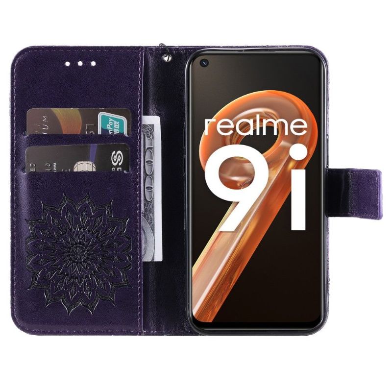 Folio Deksel Til Realme 9i Med Kjede Solsikke