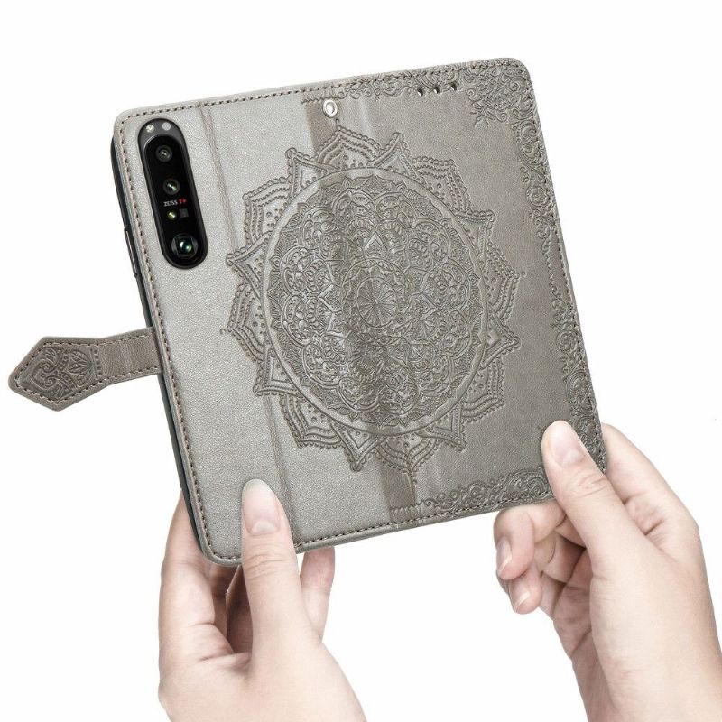 Folio Deksel Til Sony Xperia 1 III Relief Mandala