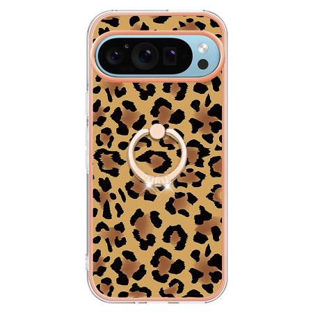 Deksel Google Pixel 9 Leopard Print Ring Holder Beskyttelse Deksel