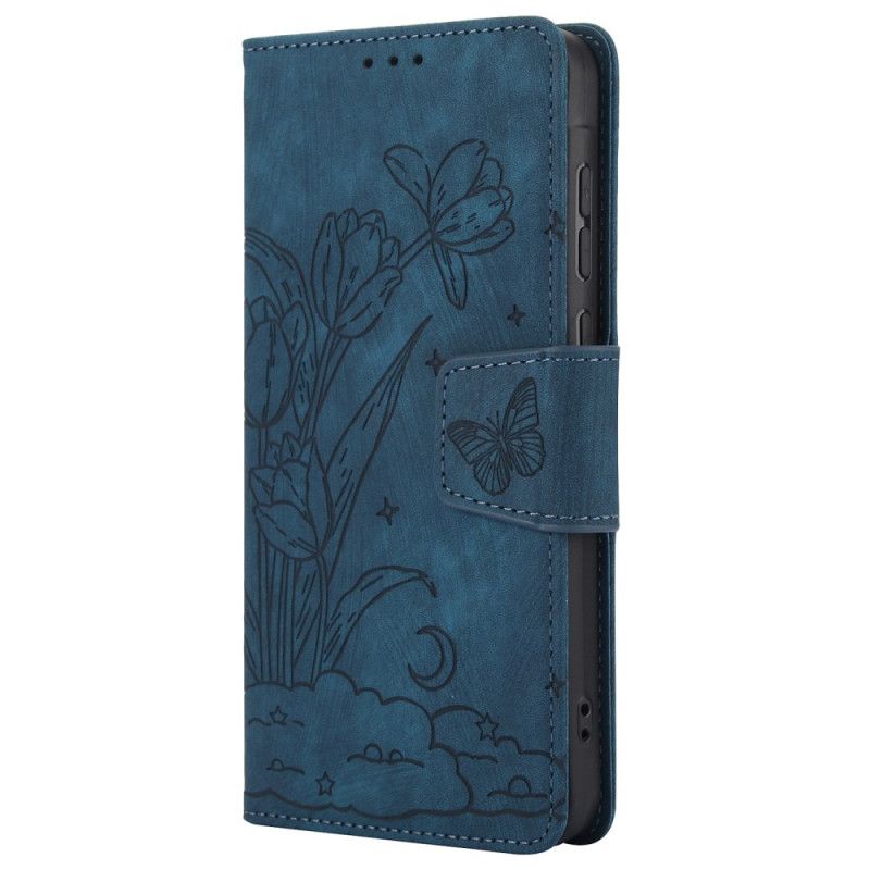 Folio Deksel Google Pixel 9 Floral Semsket Skinneffekt