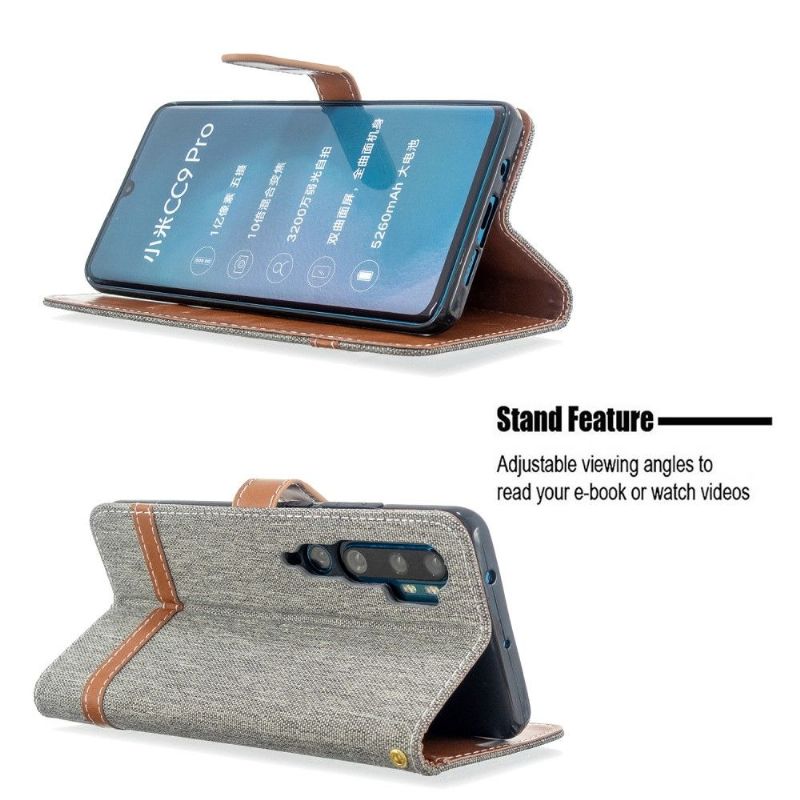 Case Til Xiaomi Mi Note 10 / 10 Pro Folio Deksel Stofftrekk