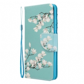 Etui Til Xiaomi Mi Note 10 / 10 Pro Hvite Blomster