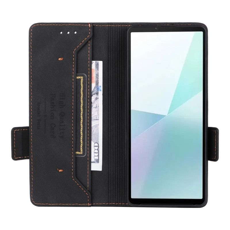 Folio Deksel Sony Xperia 10 Vi Retrostil Semsket Skinneffekt Beskyttelse Deksel