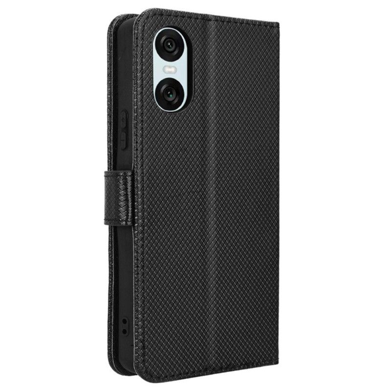 Lærdeksel Folio Deksel Sony Xperia 10 Vi Mobildeksel Strap Points