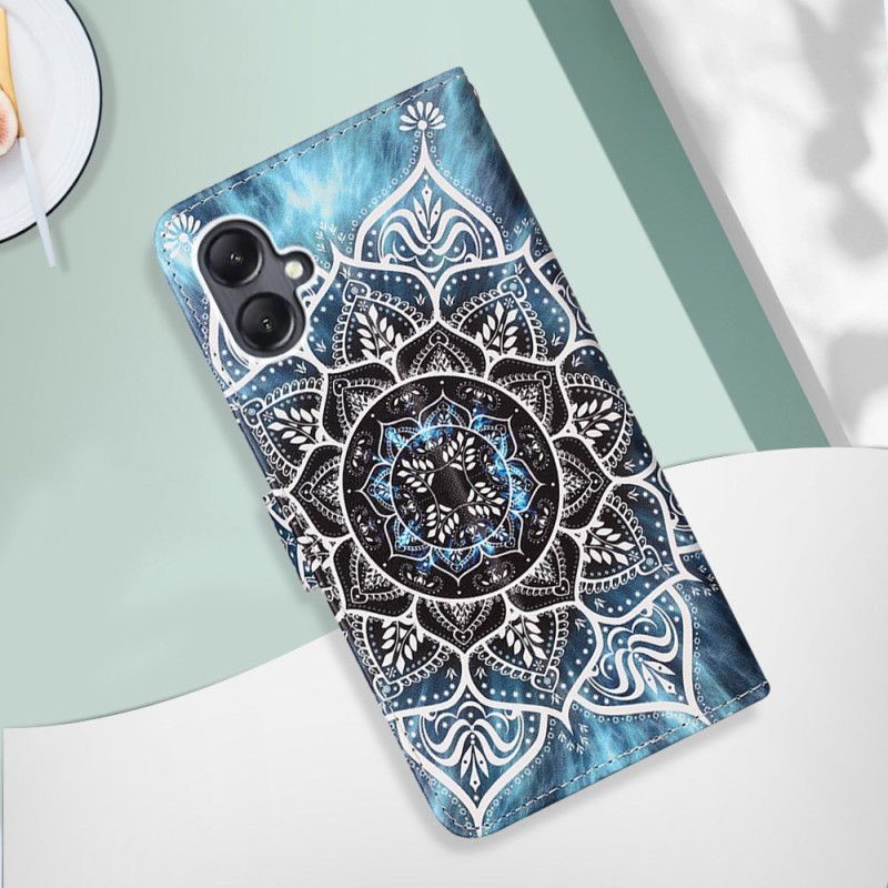 Folio Deksel Samsung Galaxy A15 Blomstermandala Med Stropp Beskyttelse Deksel