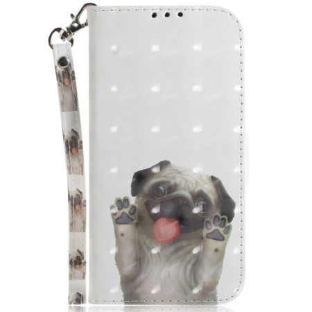 Folio Deksel Til Samsung Galaxy A15 Strapped Pug Valp