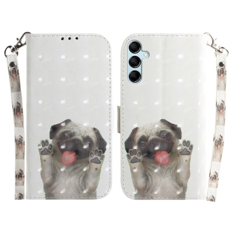 Folio Deksel Til Samsung Galaxy A15 Strapped Pug Valp