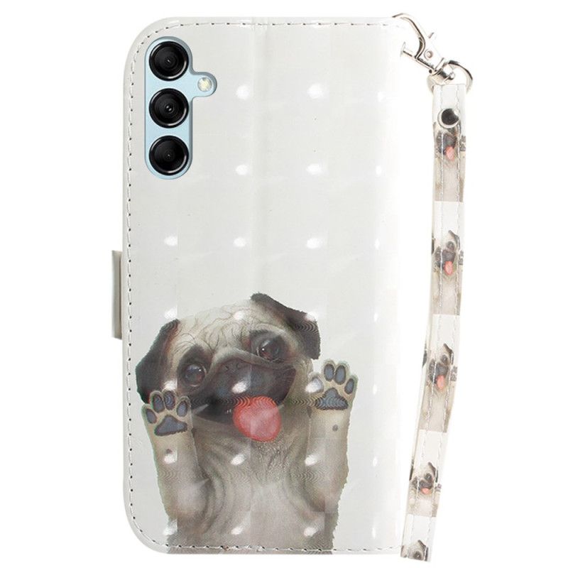 Folio Deksel Til Samsung Galaxy A15 Strapped Pug Valp