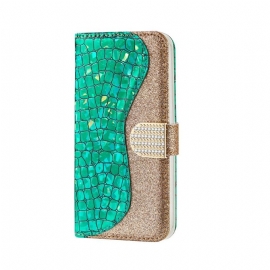 Etui Til Samsung Galaxy A70 Glamour Croc-effekt