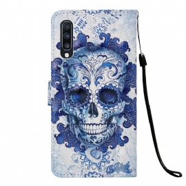 Lærdeksel Til Samsung Galaxy A70 Calavera-mønster