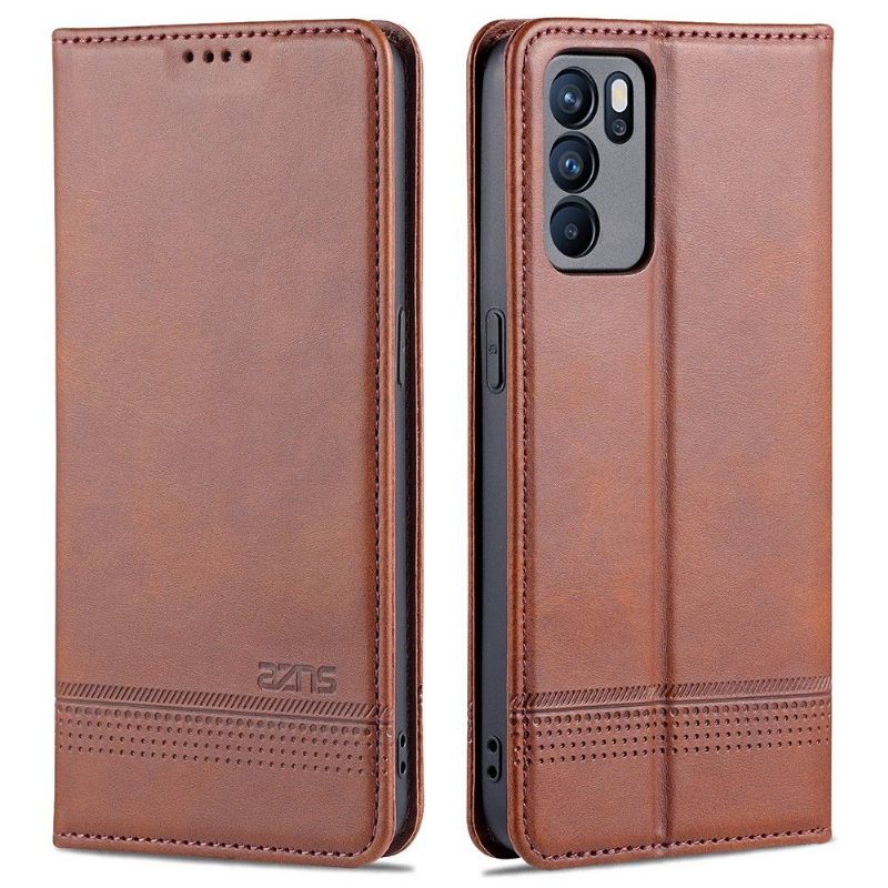 Etui Til Oppo Reno 6 5G Anti-fall Lommebok Azns Kunstskinn