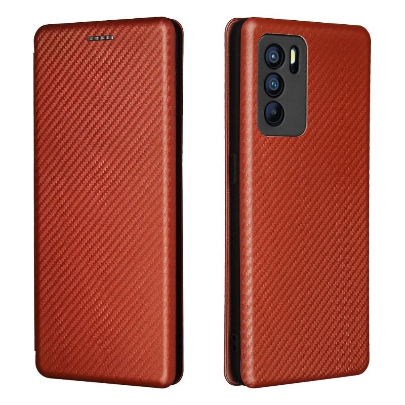 Folio Deksel Til Oppo Reno 6 5G Carbon Fiber Leathette