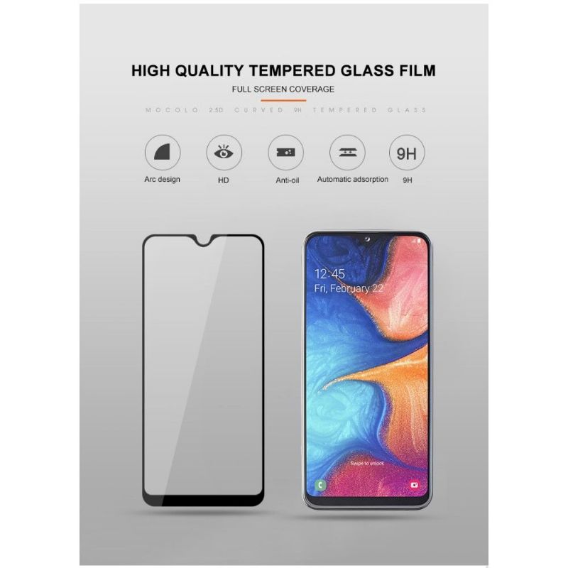 Samsung Galaxy A20E - Skjermbeskytter I Herdet Glass I Full Størrelse - Svart