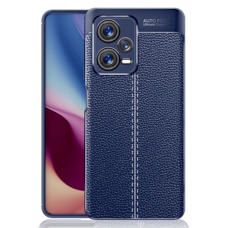 Deksel Til Xiaomi Redmi Note 12 Pro Plus Dobbel Linje Litchi Leather Effect