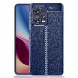 Deksel Til Xiaomi Redmi Note 12 Pro Plus Dobbel Linje Litchi Leather Effect