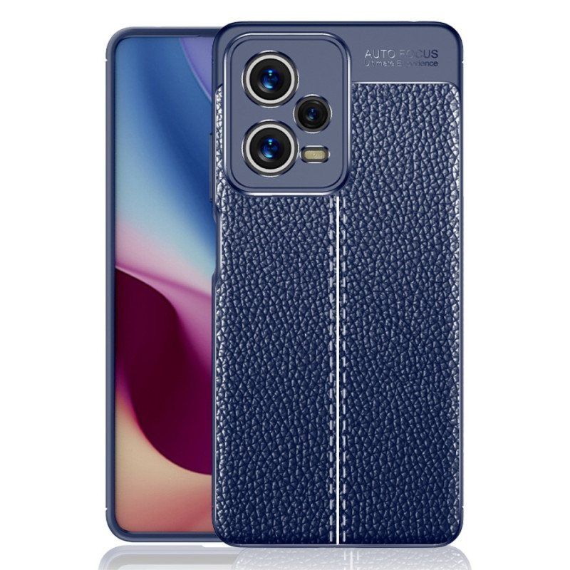 Mobildeksel Til Poco X5 Pro 5G Dobbel Linje Litchi Leather Effect