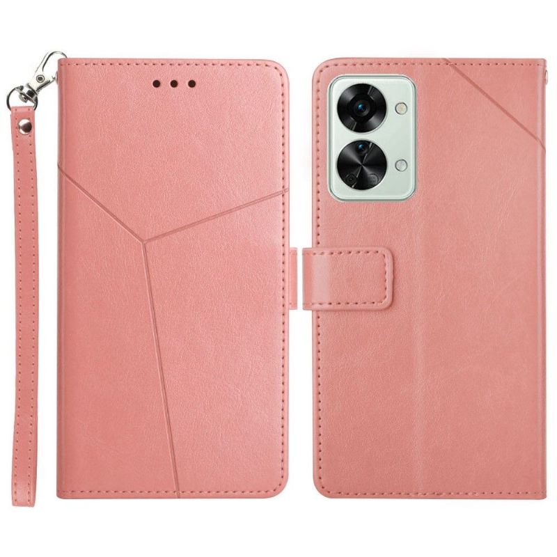 Folio Deksel Til OnePlus Nord 2T 5G Y Lines Leather Effect