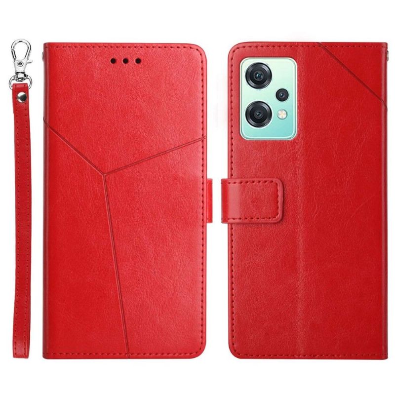 Folio Deksel Til OnePlus Nord CE 2 Lite 5G Anti-fall Y Lines Leather Effect