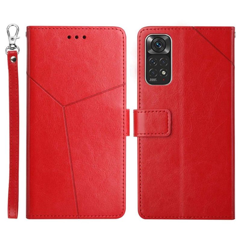 Folio Deksel Til Xiaomi Redmi Note 11 / Note 11S Anti-fall Y Lines Leather Effect